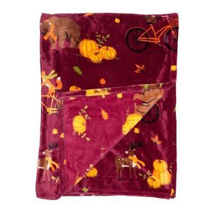 ENVOGUE.Woodland Bike Throw Blanket.Color:Multi.New with Tag! Halloween style 🎃